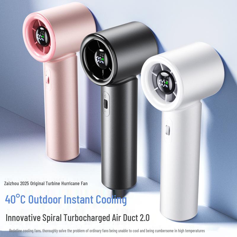 Turbo Handheld Rechargeable High-Speed Silent Outdoor Fan with Long Battery Life