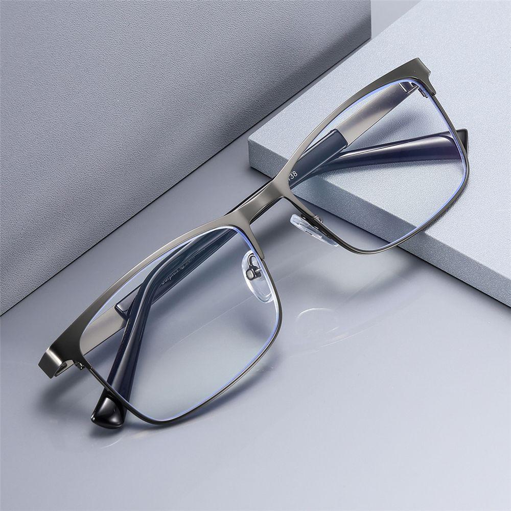 Stainless Steel Business Reading Glasses Men Women Urltra-Light Rectangle Readers Glasses Presbyopic Optical Glasses +1.0~+4.0