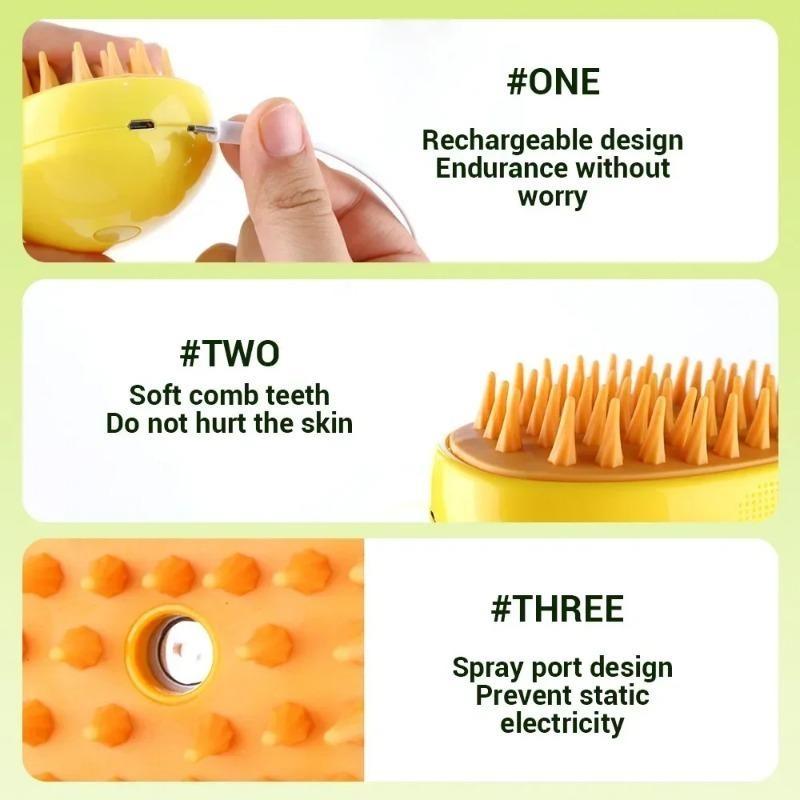 1pc -Dog Cleaning Mango Shaped Brush, Spray Massage Comb, Manual Pet Cleaning Brush, Perfect for Pet Cat,