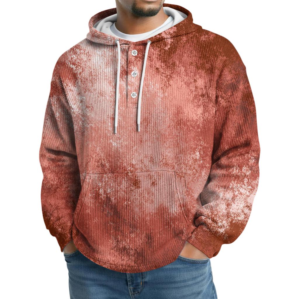 Men's Knit Hooded Sweatshirt Casual Long-Sleeve Sweatshirt