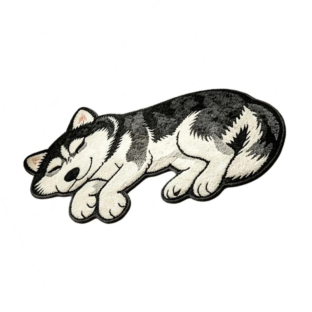 Non-Slip Dog-Shaped Rug Soft Bedroom Bedside Mat Fun Cartoon Animal Carpet Home Decoration