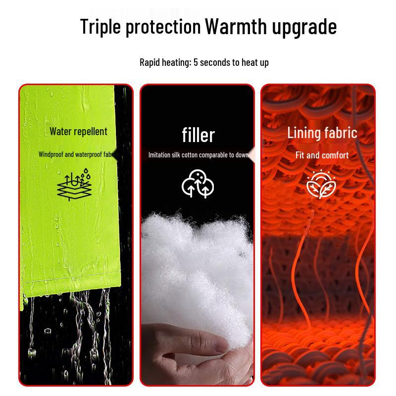 Светоотражающее зимнее дождевик для дорожной службы - Толстая подкладка для защиты от холода