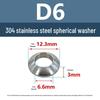 Yigu 304 Нержавеющая сталь Сферическая потайная шайба Фишай D6D24