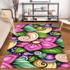 Abstract Floral and Leaf Design Non-slip rug suitable for living room and bedroom sofas