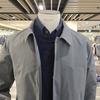 Edition Gray Color Basic Fit Hidden Button Casual Mac Coat Transitional Trench NNF1CG1921GR