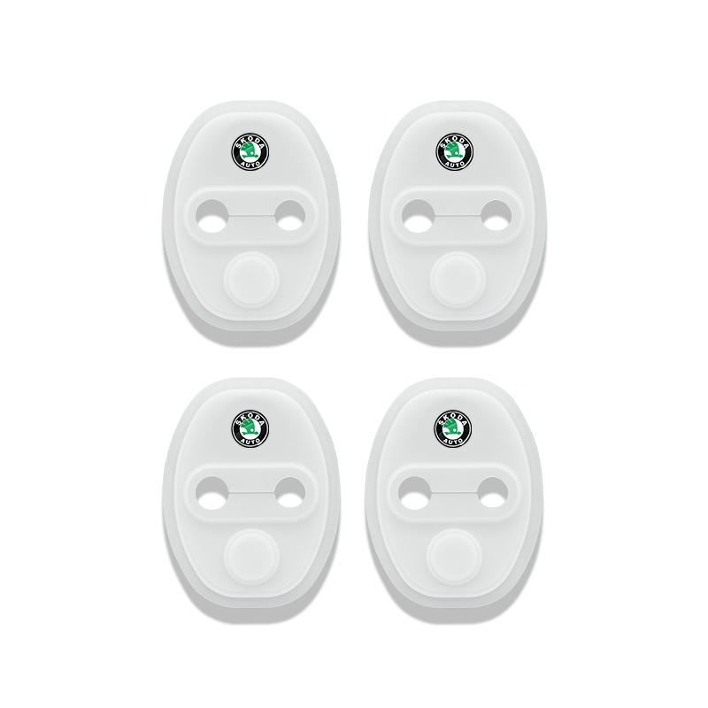 4PCS Car Door Lock Cover Case Accessories For Skoda Octavia MK2 MK3 2 3 A7 Fabia Karoq Kodiaq Superb Rapid Kamiq Scala Yeti MG7