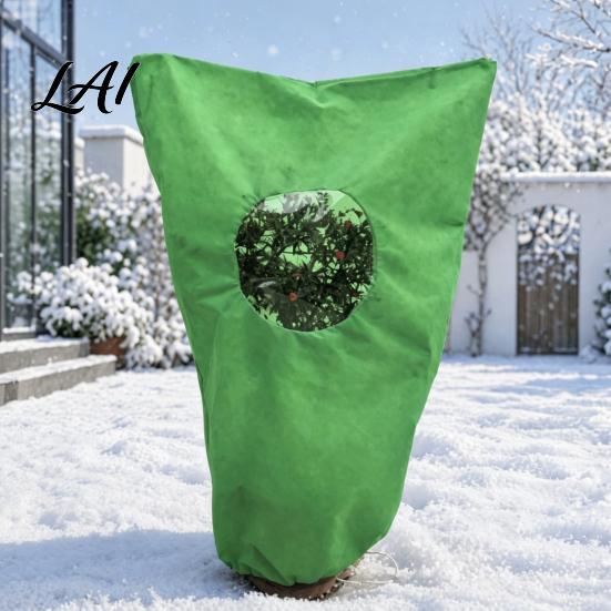 Thermal Insulation for Landscape Trees Plant Cover with Clear Window Freeze Protection Reusable Drawstring Tree Protective Garden Shrubs Cover,