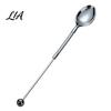 Coffee Spoon with Long Handle Beadable Handle, DIY Beaded Ice Customized Spoons Cream Dessert Spoon, Stainless Steel Teaspoon, Kitchen Flatware