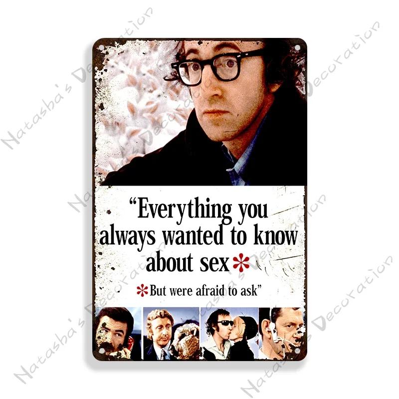 Woody Allen Movie Director Metal Plate Rusty Metal Signs Decorative Plate Metal Plaque Wall Tin Sign Man Cave Club Wall Decor