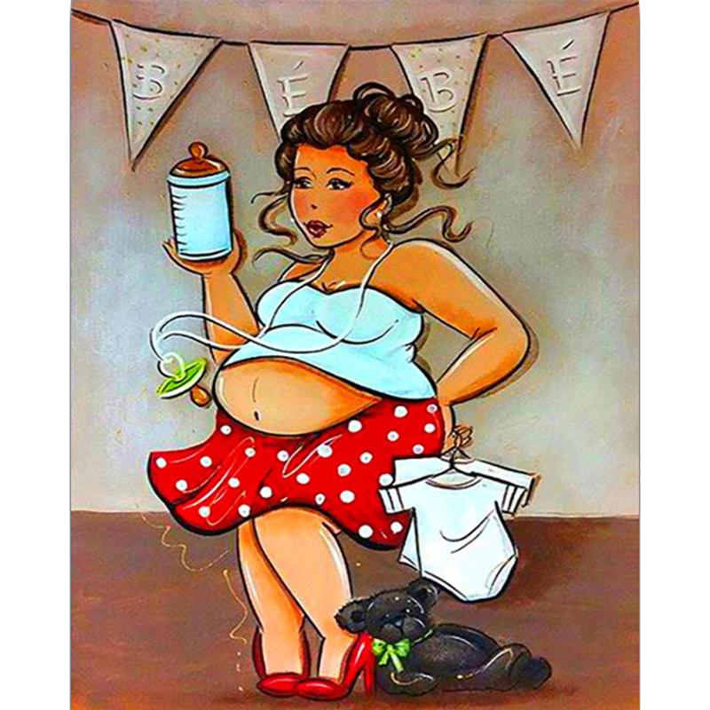 DIY алмазная живопись полная круглая дрель толстые женщины толстые дамы Алмазная художественная вышивка Broderie Diamant картина стразами