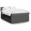 Maison Exclusive - Sommier À Lattes De Lit Avec Matelas Gris Foncé 140x190cm Tissu