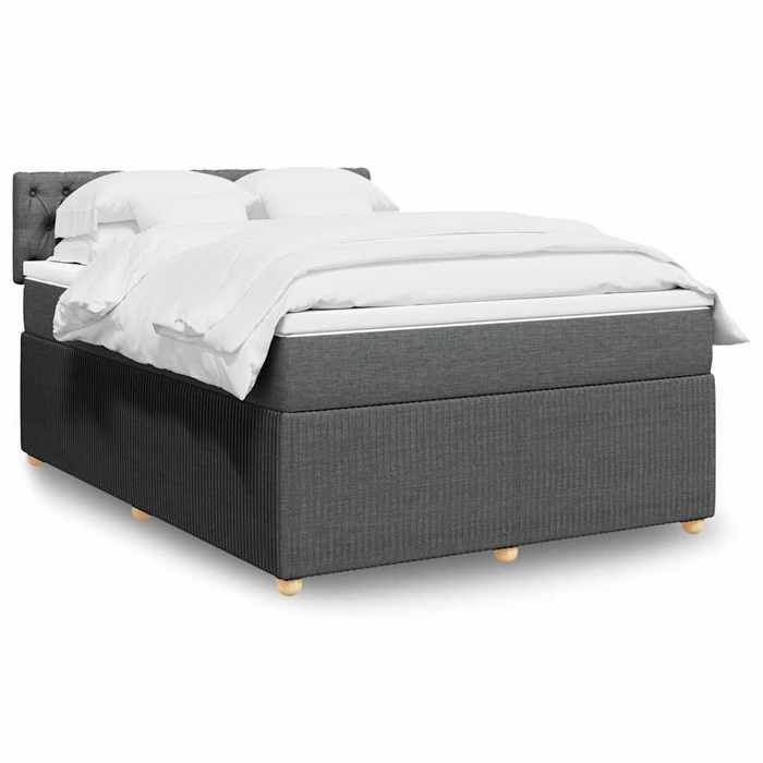 Maison Exclusive - Sommier à lattes de lit avec matelas Gris foncé 160x200cm Tissu