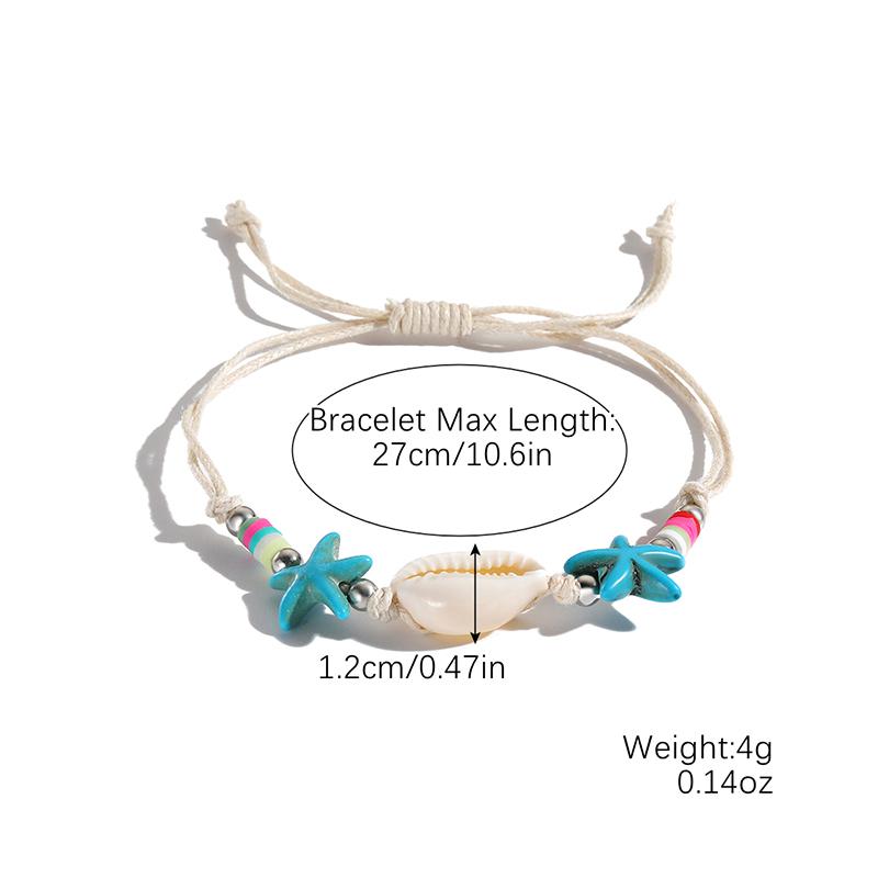 Богемные браслеты из натуральных ракушек для женщин, браслет из плетеной веревки с морской звездой, черепахой, раковиной, пляжные украшения ручной работы для отдыха, подарки