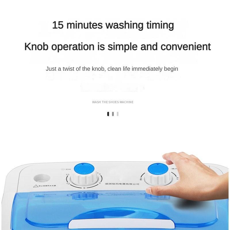 Small Household Electric Washing Machine Semi Automatic Shoe Washer Portable Dormitory Elution Integration Machine