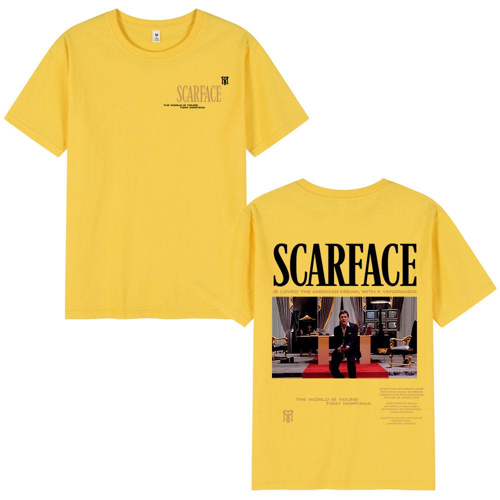 Gangsters Movie Scarface The World Is Yours Tshirt Tony Montana Al Pacino Tshirts Unisex Women Clothing Cotton Oversized T Shirt