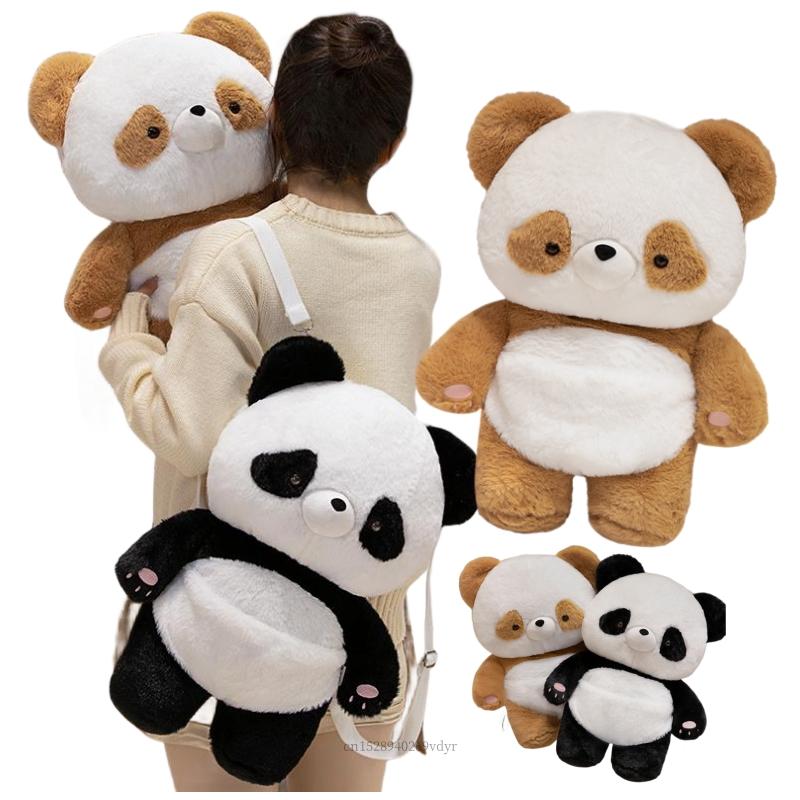 Panda Backpacks Stuffed Animal Bag Girls Boys Plush Adjustable Schoolbags Kindergarten Backpack Toys Children Gifts