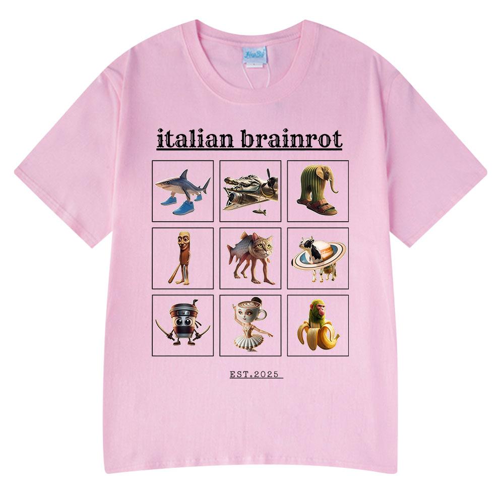 Итальянский Маразм Смешная Футболка с Мемом Тралалеро Тралала Тунг Тунг Тунг Сахур Бомбардиро Крокодило Лирили Ларила Мужские Женские Футболки