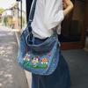 Сумка через плечо женская модная повседневная печатная джинсовая сумка для девушек ленивая уличная студенческая сумка через плечо