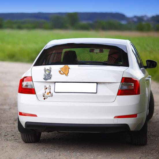 3 шт./компл., наклейка на автомобиль с царапинами, забавная, устойчивая к атмосферным воздействиям, самоклеящаяся, внедорожник, автомобильное украшение для окна, кузова, наклейка с отделкой котенка, животного, автомобиля