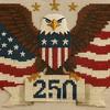 US 250th Anniversary Cross Stitch Kit DIY Needlepoint Starter Patriotic Commemorative Embroidery Pattern Keepsake Gift for Beginners Veterans Military