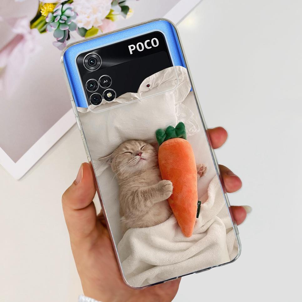 Soft Silicone Back Cover For Xiaomi Poco M4 Pro 4G 5G Case Transparent Cool Style Dragon Cartoon Pattern Poco X4 GT X4 Pro 5G