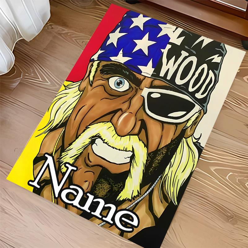 Custom personalization Hulk Hogan Print Area Rug - Soft, Washable Non-Slip Indoor Mat,Living Room,Home&Office Decorative Rug