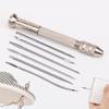 5Pcs/set Leather Sewing Kit Replaceable Needle with Awl Handle Set DIY Leathercraft Shoes Repair Tools Punch Stitching Needles