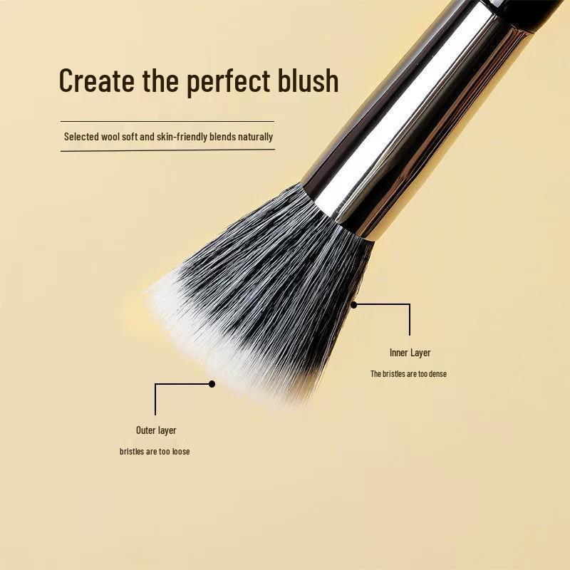 Blush Stippling Brush: Double Layer Fine Goat Hair Makeup Tool