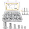 235-Piece Rivet Nut Set, M10, M8, M6, M5, M4, and M3, Aluminum, Blind Nuts, Lobster Nuts, Pull Rivets, and Nut Rivets