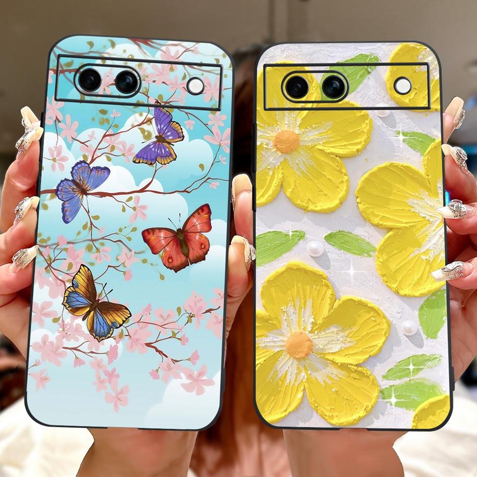 For Google Pixel 8A Case Pixel8 Pro Cute Cat Lion Painted Cover Soft TPU Phone Case For Google Pixel 8 Pro Pixel8A Fundas Bumper