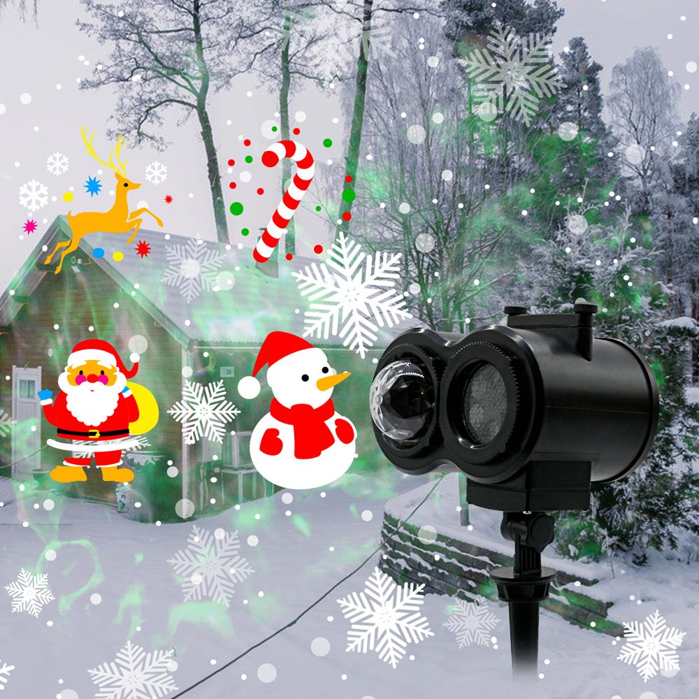 Рождественские праздничные огни, проектор 2-в-1, светодиодная проекционная лампа Ocean Wave, водонепроницаемая с 16