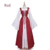 S~5XL Large Size Women Retro Cosplay Dress Medieval Renaissance Retro Dress with Square Collar Bundled Waist Halloween Party