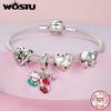 WOSTU 925 Sterling Silver Lovely Little Boy & Girl Charm Beads For Women Fit Original Charms DIY Necklae Birthday Jewelry Gift