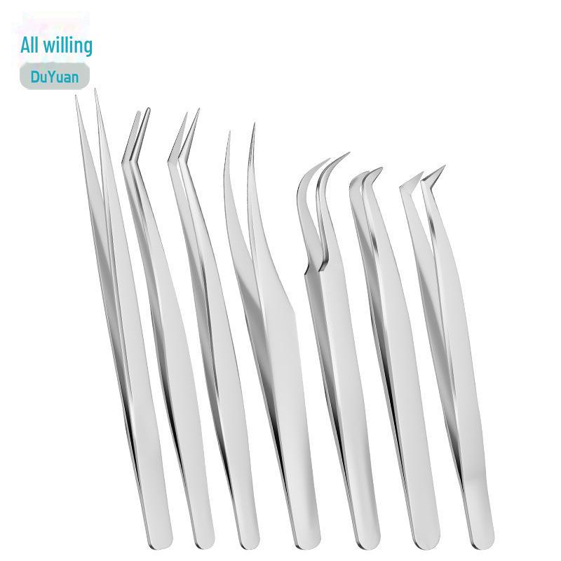 Набор щипцов и пинцетов для завивки ресниц Golden Feather: Пинцеты для накладных ресниц, щипцы для завивки ресниц и пинцеты для наращивания.