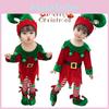 Бархатный костюм рождественского эльфа для мальчиков и девочек, набор для косплея для рождественской вечеринки