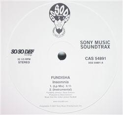 12-дюймовая пластинка FUNDISHA / BIG TYMERS - Insomnia / You Can't Break Me CAS54891 So So Def 2001 США Рэп и Хип-Хоп/R&B Б/у