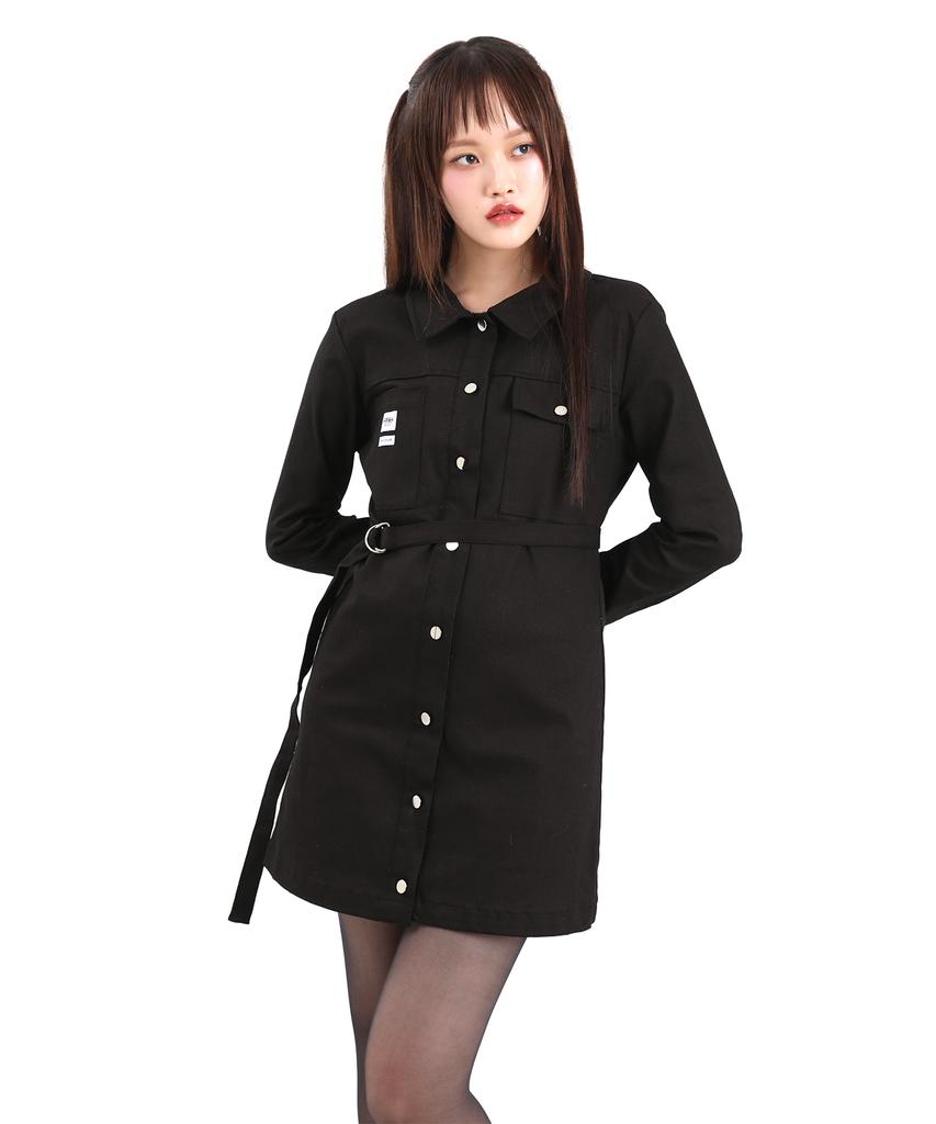 Catharsis Daily Cation Denim Mini Dress Brown Black S M