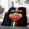 AS Roma Logo Print Flannel Blanket High Quality Warm Comfortable Cover for All Seasons Perfect for Gifts Home Decor