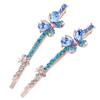1 Pairs Fashion Headwear Bling Barrette Hairpin Rhinestone Edge Clamp Crystal Butterfly Hair Clip