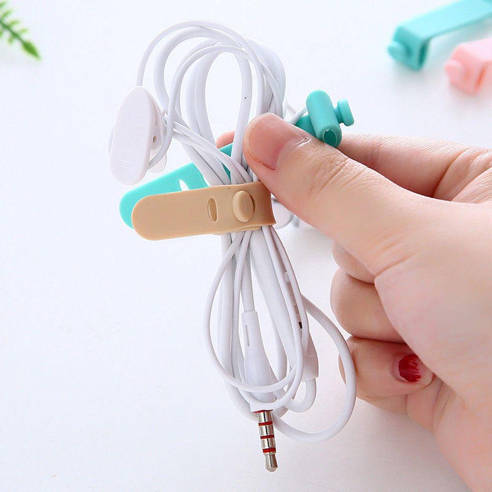 Silicone Storage Holder Organizer Earphone Cable Ptotector Cable Winder Cord Clip USB Wire Tie