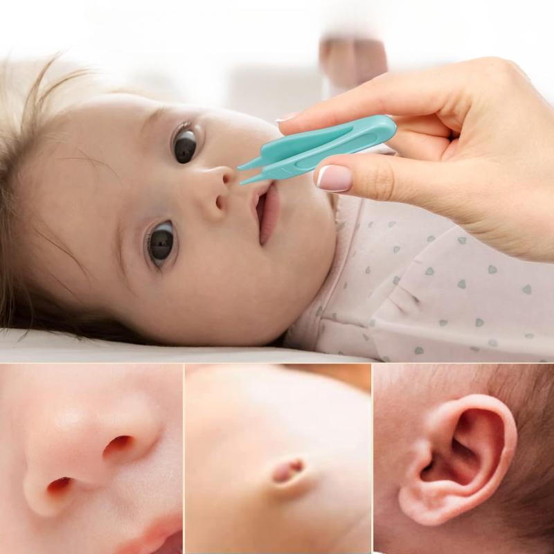 Silicone Baby Nasal Aspirator with Nose Cleaning Tweezers Set Syringe Nasal Irrigator with Tweezers for Newborn Infants Kids