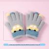 Kids' Winter Cartoon Plush Five-Finger Gloves - Warm, Anti-Freeze, for Boys & Girls, Medium To Large