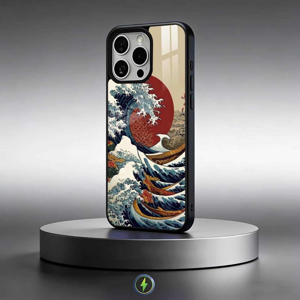 Японская Укиё-э Морские Волны Чехол для Телефона Для iPhone17,16,15,14,13,12,11 Plus,Pro Max Магнитный Для Magsafe Беспроводная Зарядка