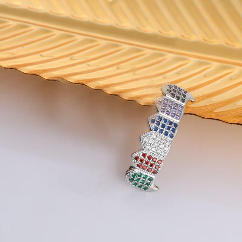 Модный HIOHOP Цветные клыки из циркония Хип-хоп грилзы - Популярно в TIKTOK