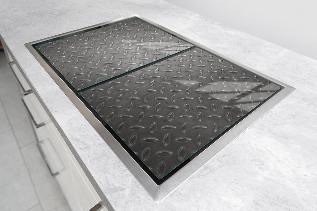 Glass protective plate for the stove 2x45x52 Pattern
