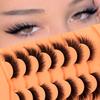 7 Pairs Fluffy False Eyealshes, Fox Cat Eye Lashes Winged False Eyelashes With Eyeliner Effect Natural Look, 6D Silk Lashes