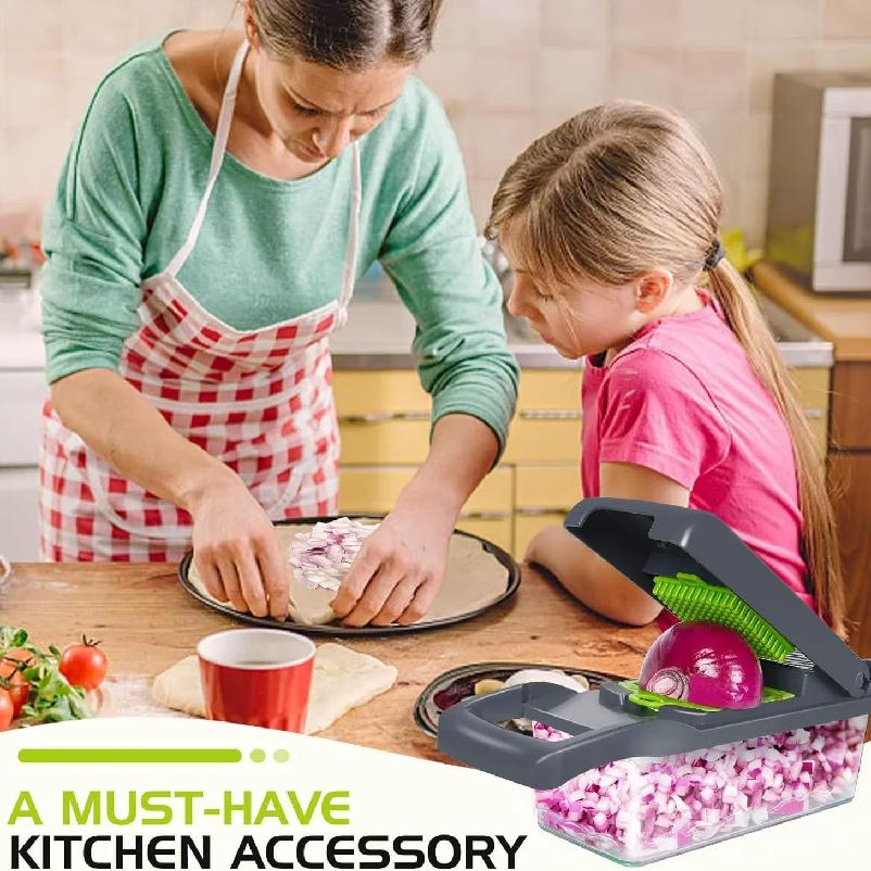 Измельчитель продуктов 5-в-1 Подходит для ручных слайсеров, кубикорезок, терок Многофункциональный измельчитель овощей Кухонный инструмент