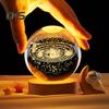 Glass Ball Night Light with Wooden Base 7 Color Changing User-friendly 3D Solar System Crystal Ball Night Light Desktop Decor