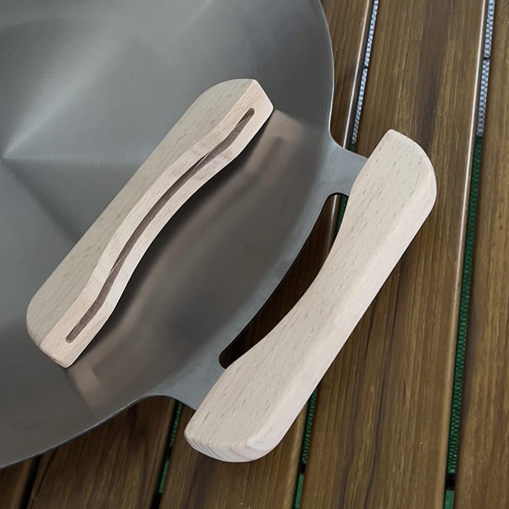 Деревянная ручка для сковороды барбекю, устойчивая к ожогам, изолированная ручка, ручка для кемпинга, ручка для горячих горшков, аксессуары для отдыха на природе