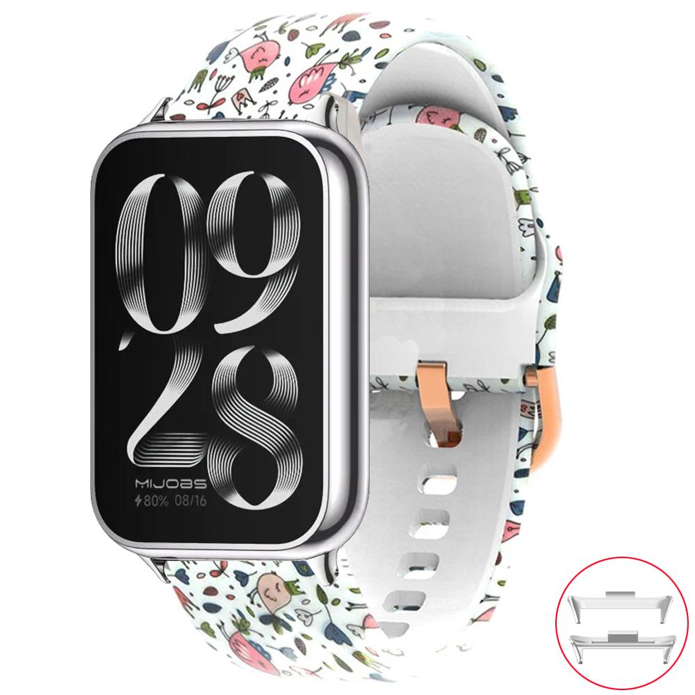 Печатный ремешок для Xiaomi Mi Band 8 9 Pro MiBand 8 Запасной силиконовый ремешок для умных часов Браслет correa Redmi watch 4 5 6 Ремешок